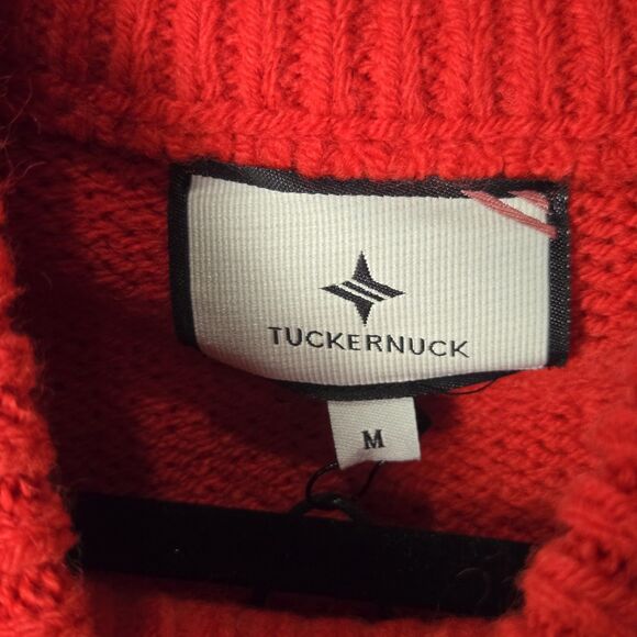 Tuckernuck M Red Caswell Fringe Mockneck Wool Blend Sweater - Picture 5 of 8